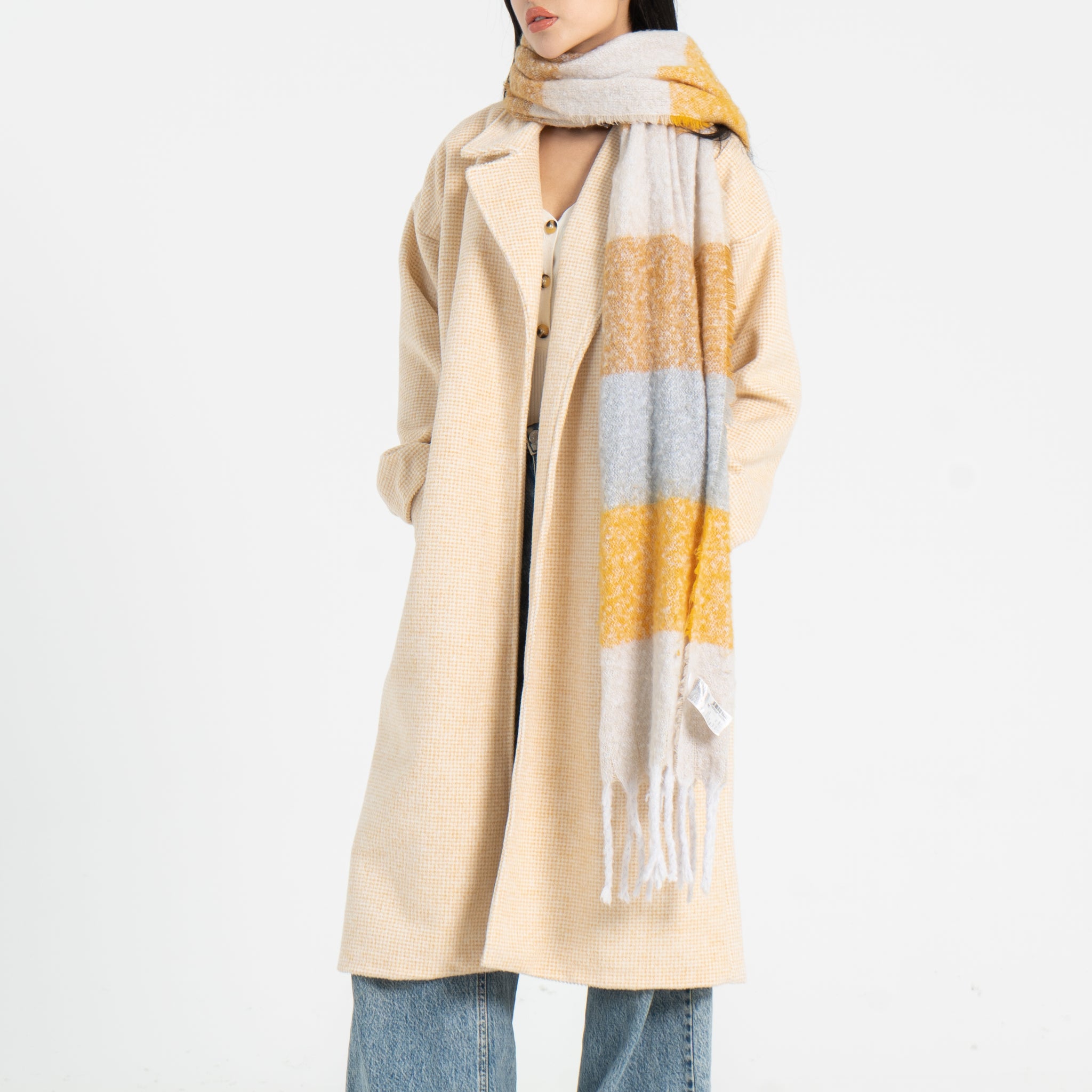 Wooly Check on It Oversized Coat