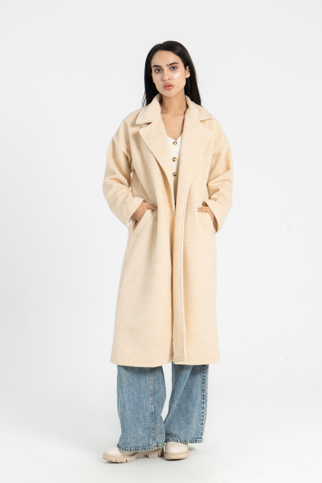 Wooly Check on It Oversized Coat