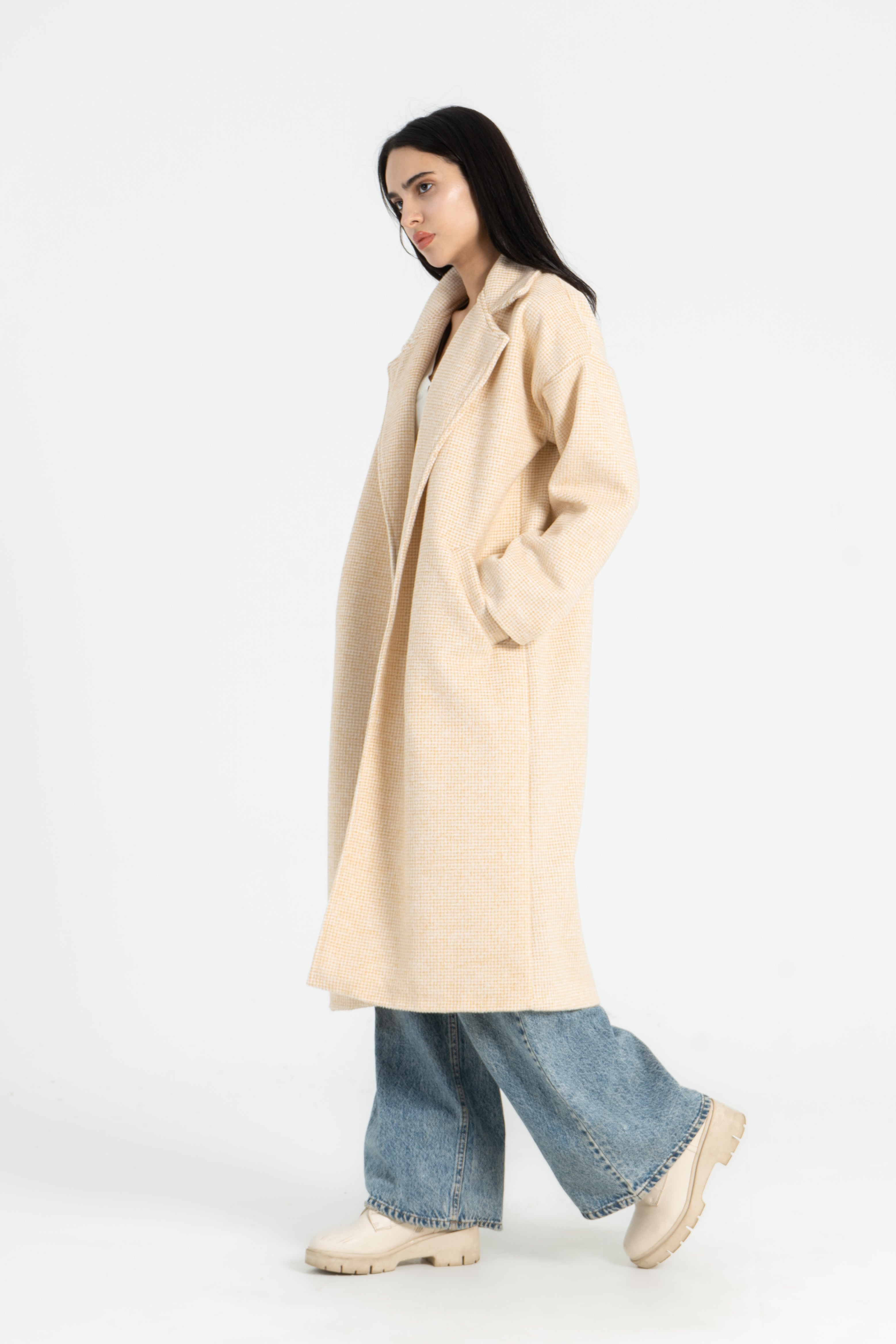 Wooly Check on It Oversized Coat