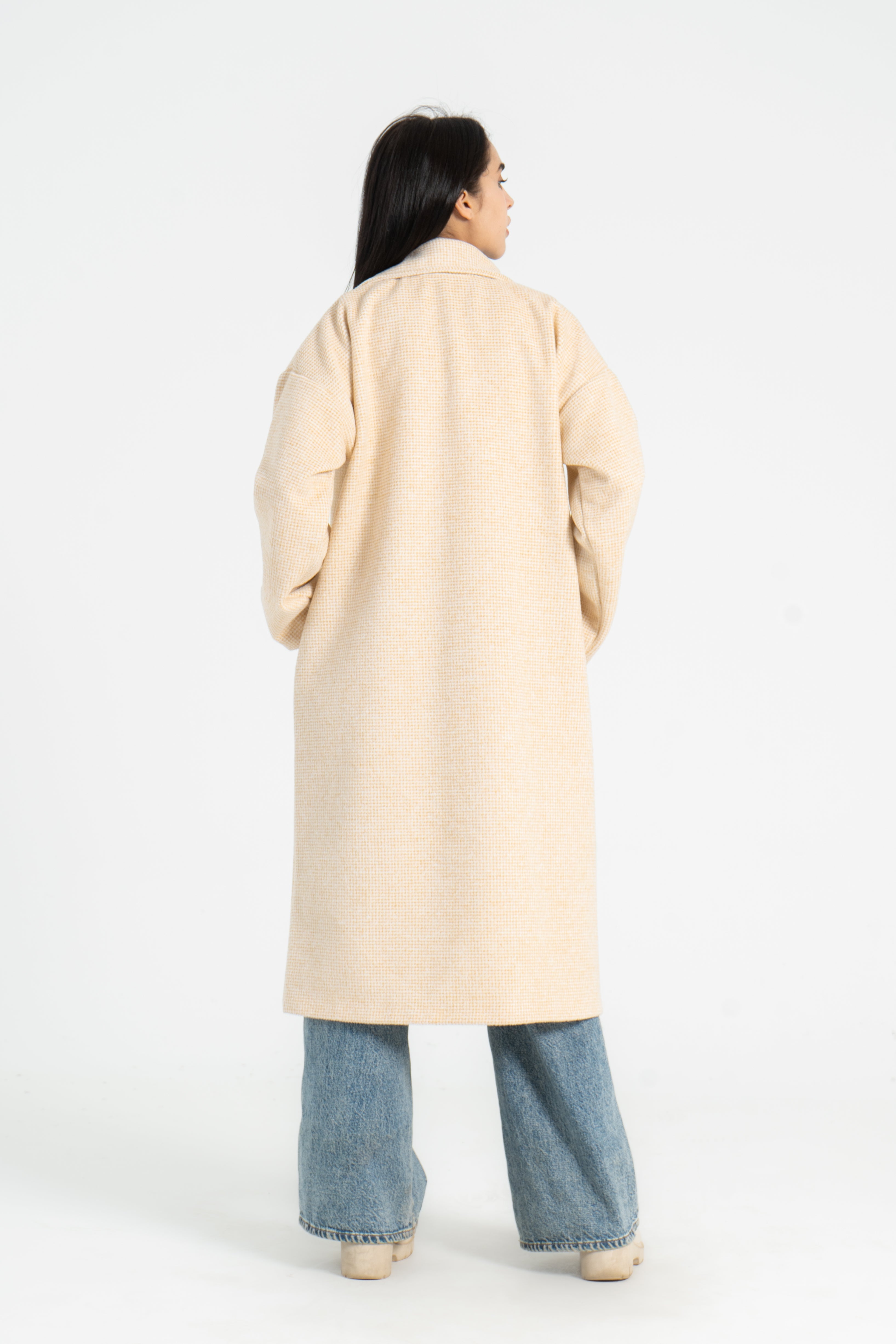 Wooly Check on It Oversized Coat