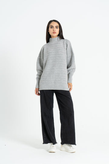 Knitted oversized pullover - Grey
