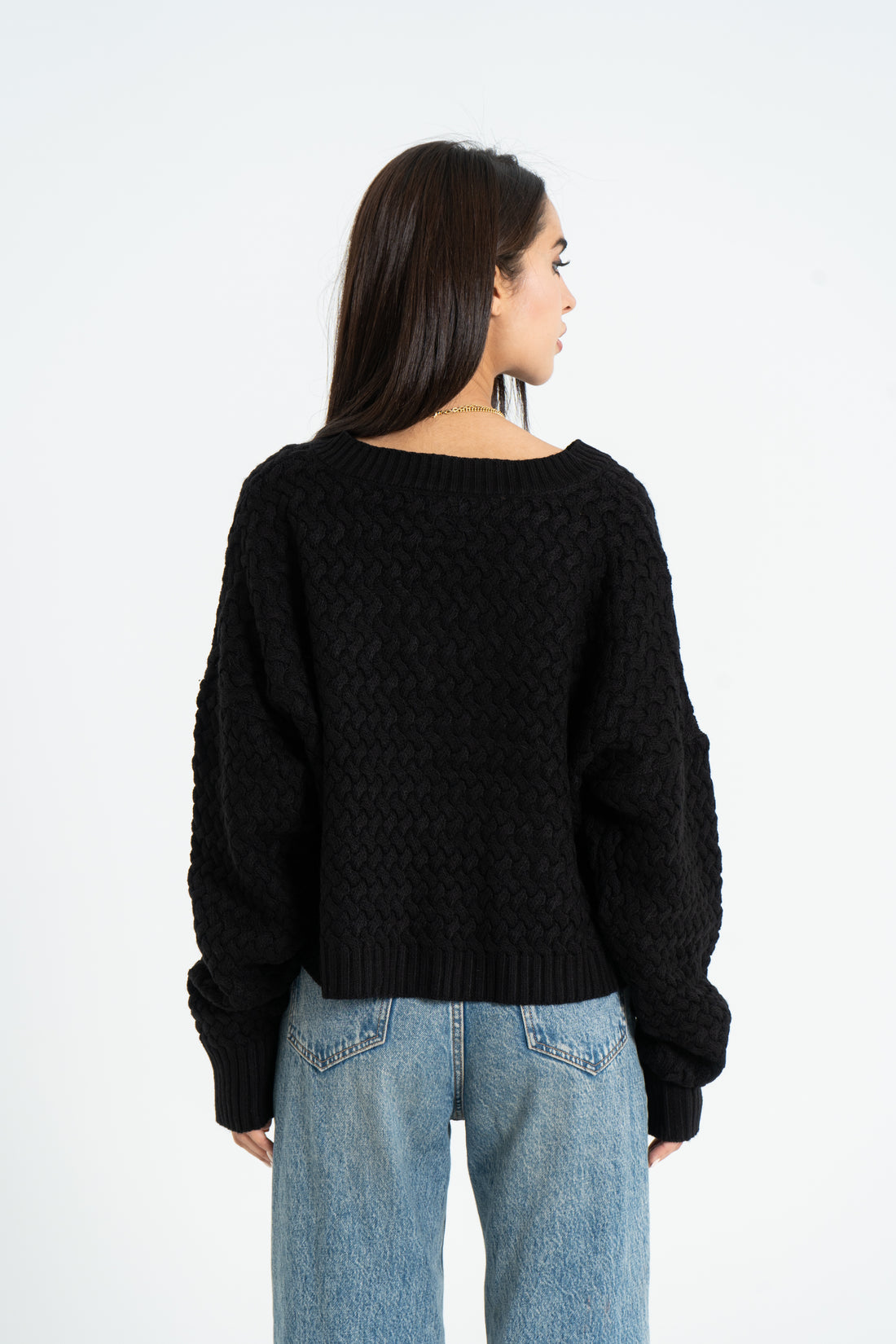 Cropped Pullover - Black
